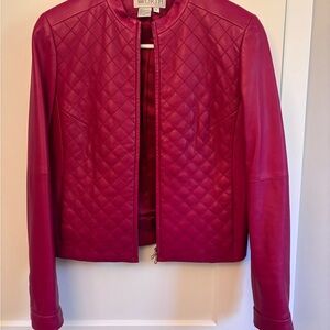 Vintage Worth Women's Quilted Hot Pink Leather Jacket